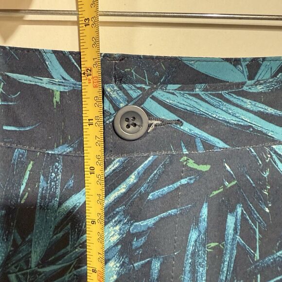 All In Motion Hybrid Shorts Mens Small Inner Drawstring Blue Tropical Print - Picture 16 of 16